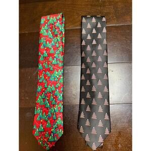 Set of 2 Holiday Traditions by MMG Christmas Tree Pattern Neckties